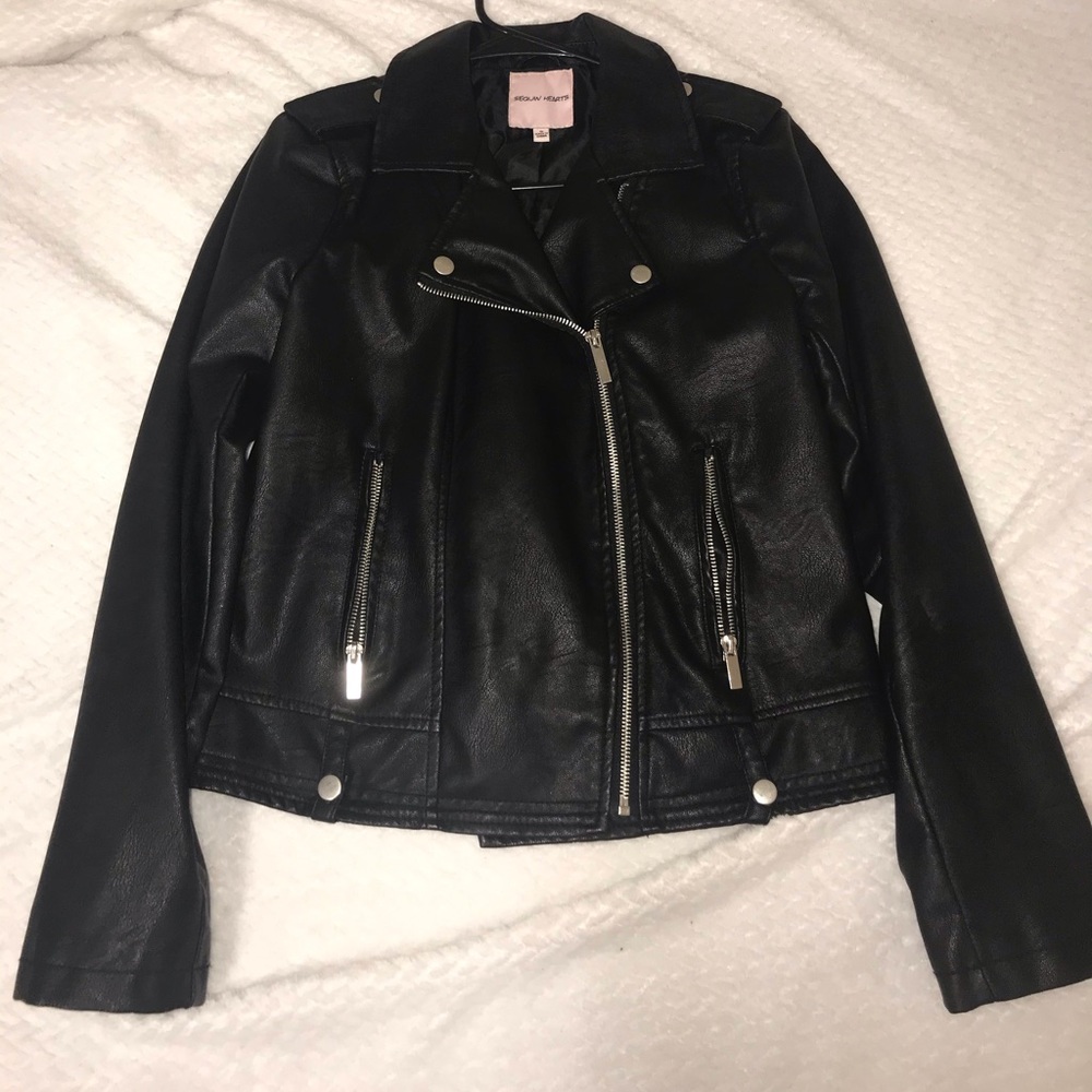 Black leather jacket